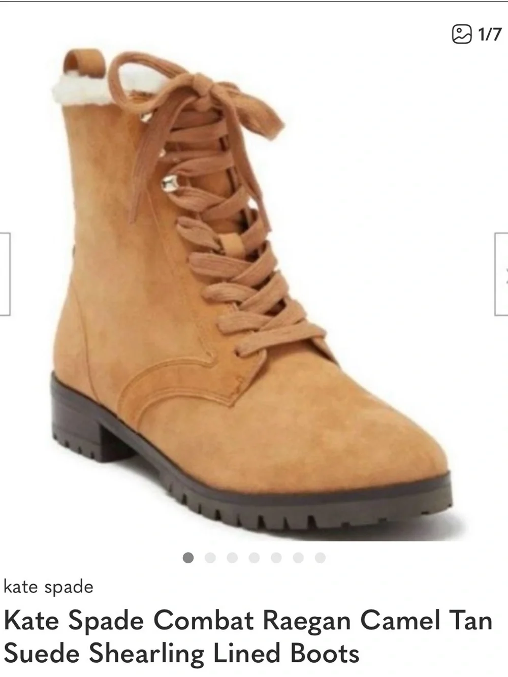 kate spade Tan Lace-Up Faux Suede Ankle Boots NEW 👢👢👢